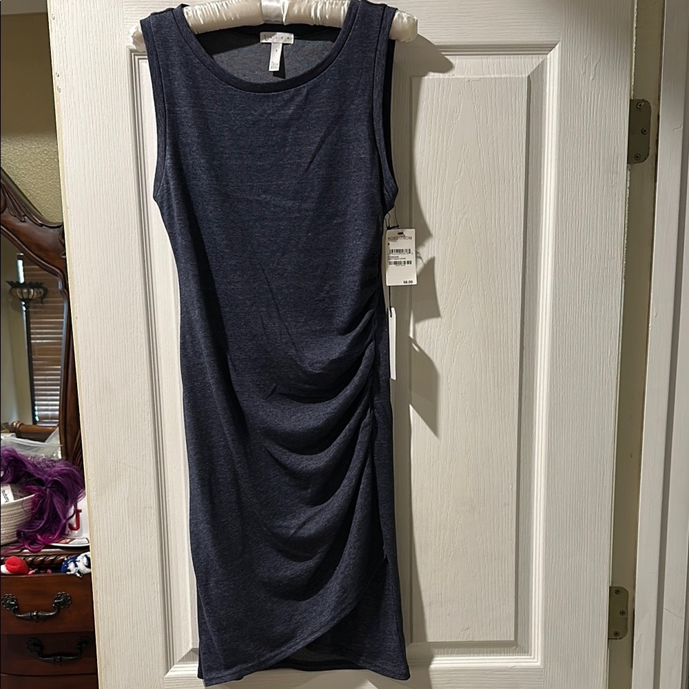 Navy Heather Sleeveless Dress